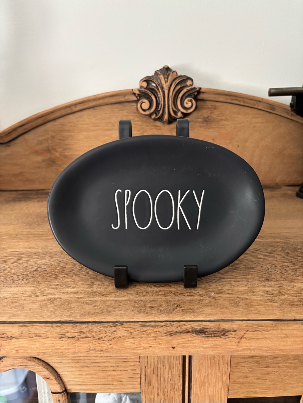 Rae Dunn Black 'Spooky' Oval Serving Plate